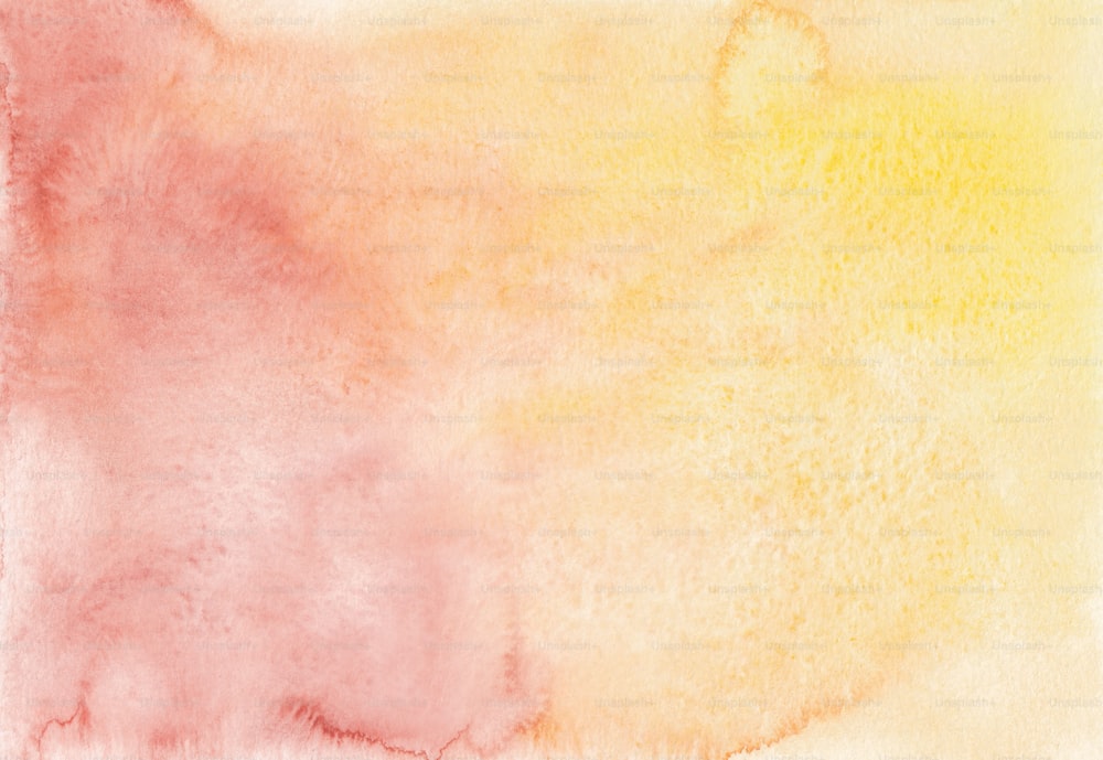 un acquerello dipinto di giallo e rosa