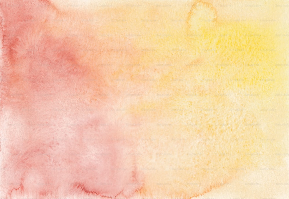 a watercolor painting of yellow and pink