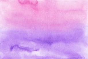 a watercolor painting of a pink and purple sky