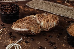 a close up of some food on a table