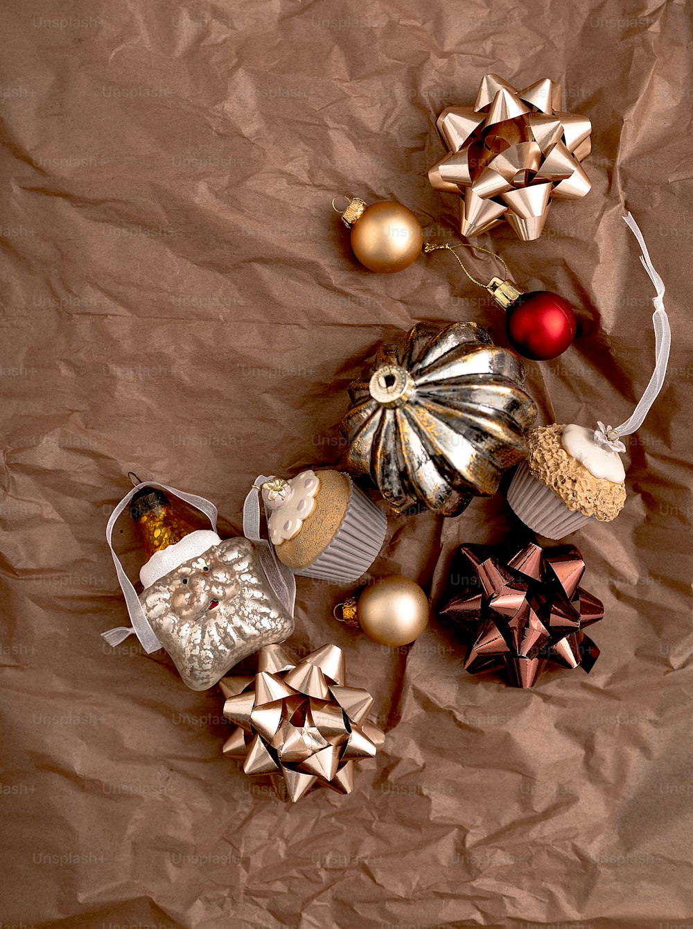 a table topped with lots of different types of christmas decorations