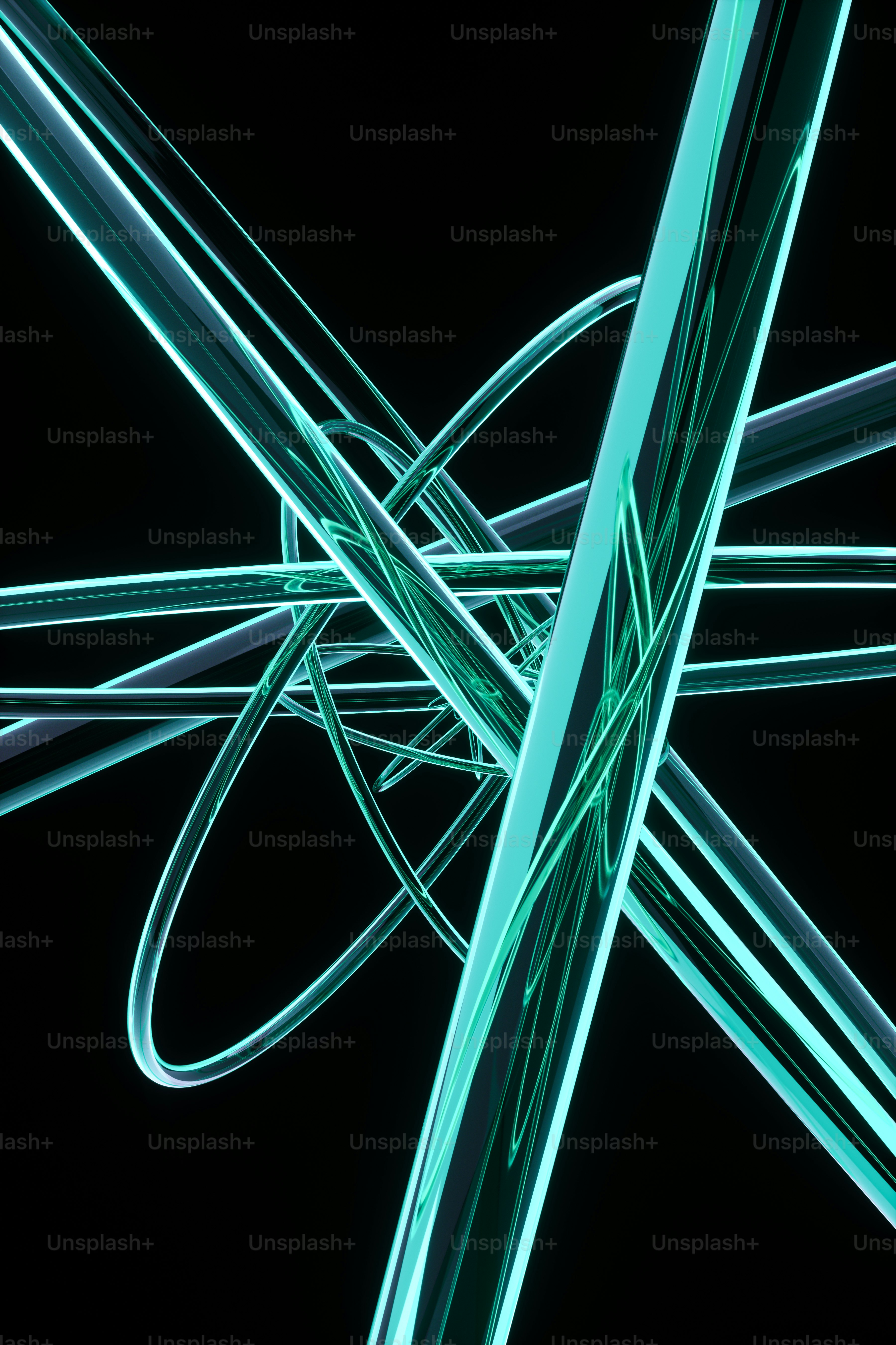 eine Nahaufnahme eines grünen Objekts mit schwarzem Hintergrund