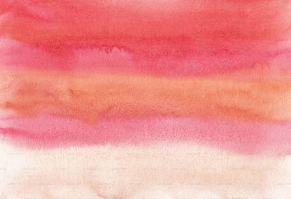 uma pintura em aquarela com diferentes tons de rosa e laranja