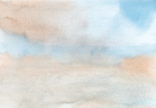 雲のある空の水彩画