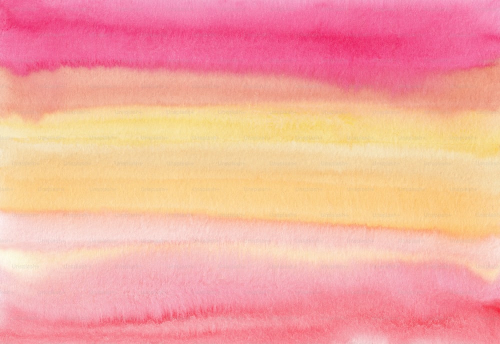 a watercolor painting of different shades of pink, yellow, and orange
