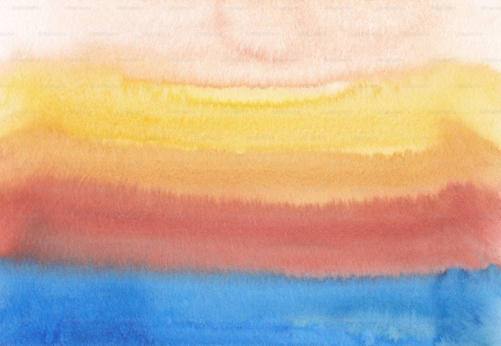uma pintura em aquarela de um céu multicolorido