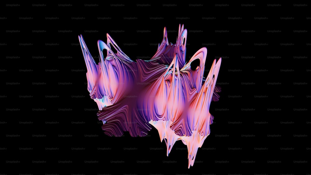 a computer generated image of pink and purple shapes