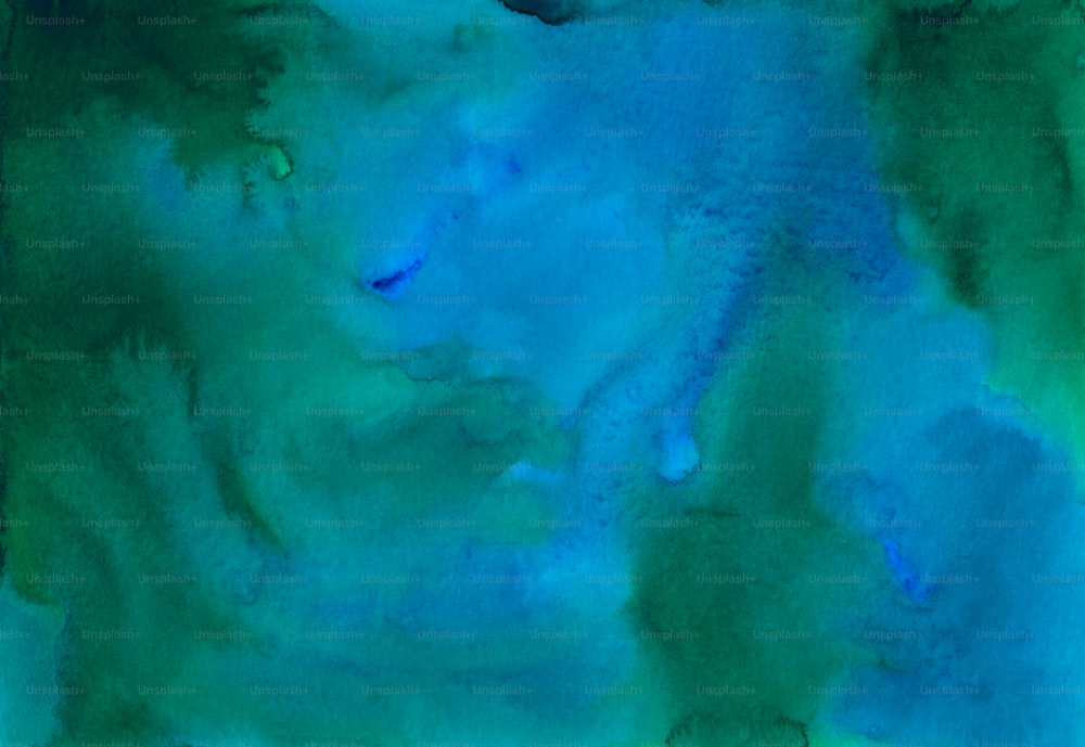 a painting of blue and green colors