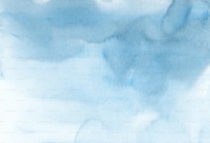 Una acuarela de un cielo azul con nubes