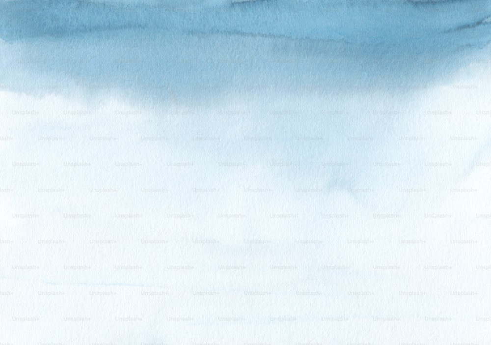 a watercolor painting of a blue sky with clouds