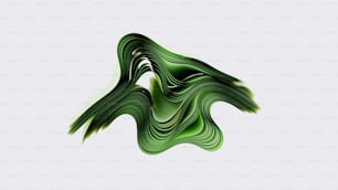 Un diseño abstracto verde sobre fondo blanco