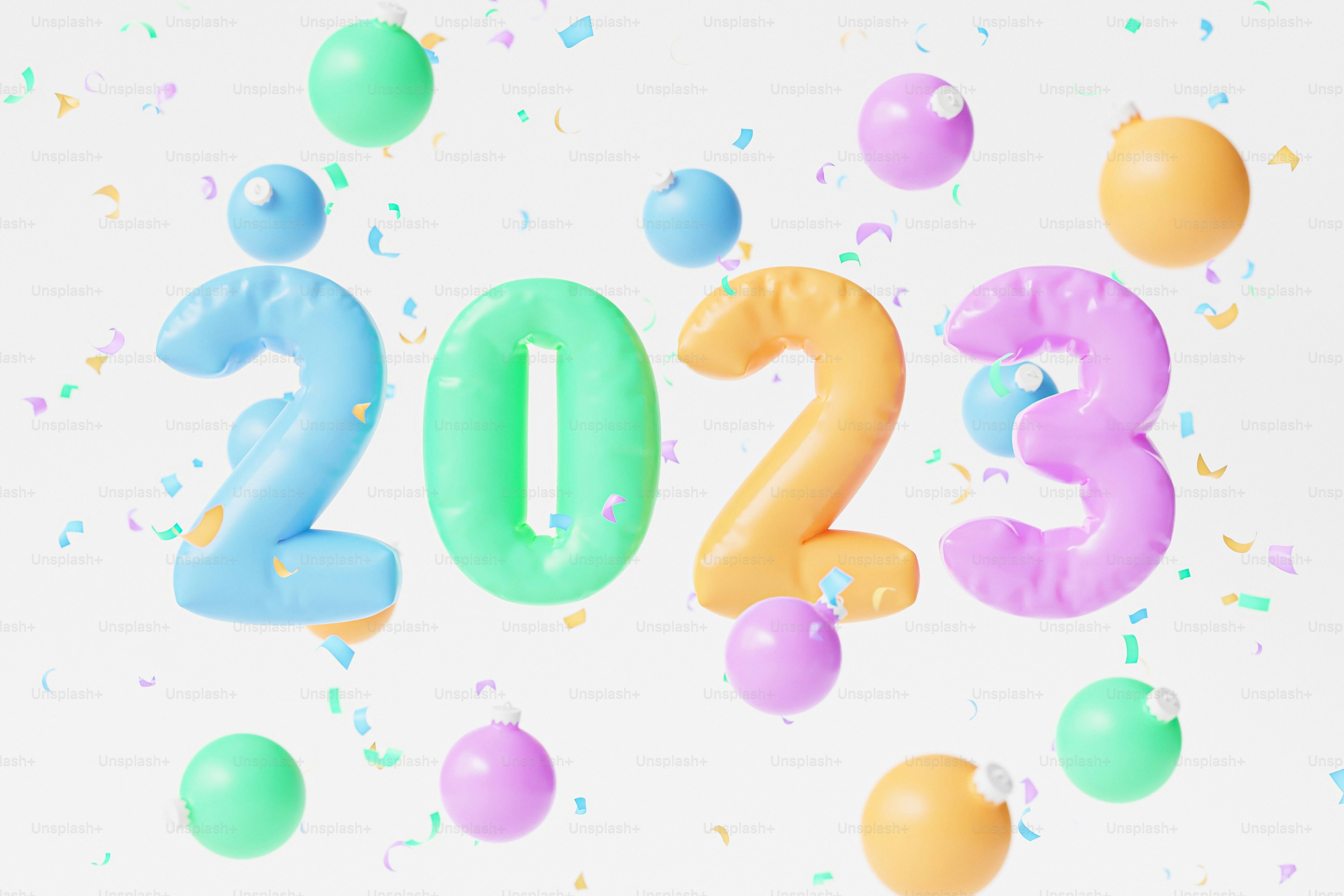 A number made out of balloons and confetti photo – Abstract Image on ...