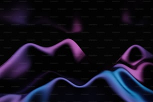 a black background with purple and blue waves