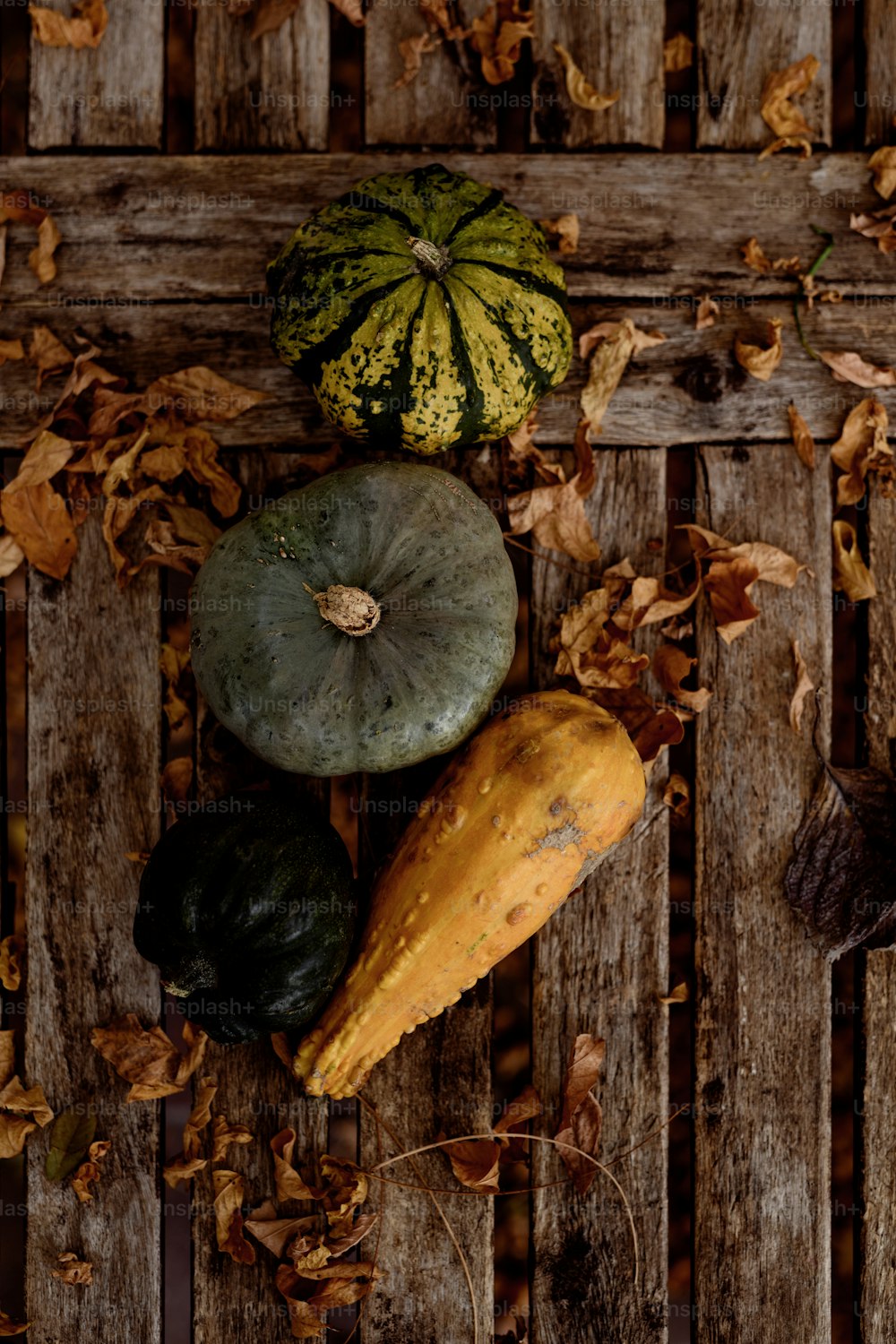 a bunch of different types of vegetables on a wooden surface