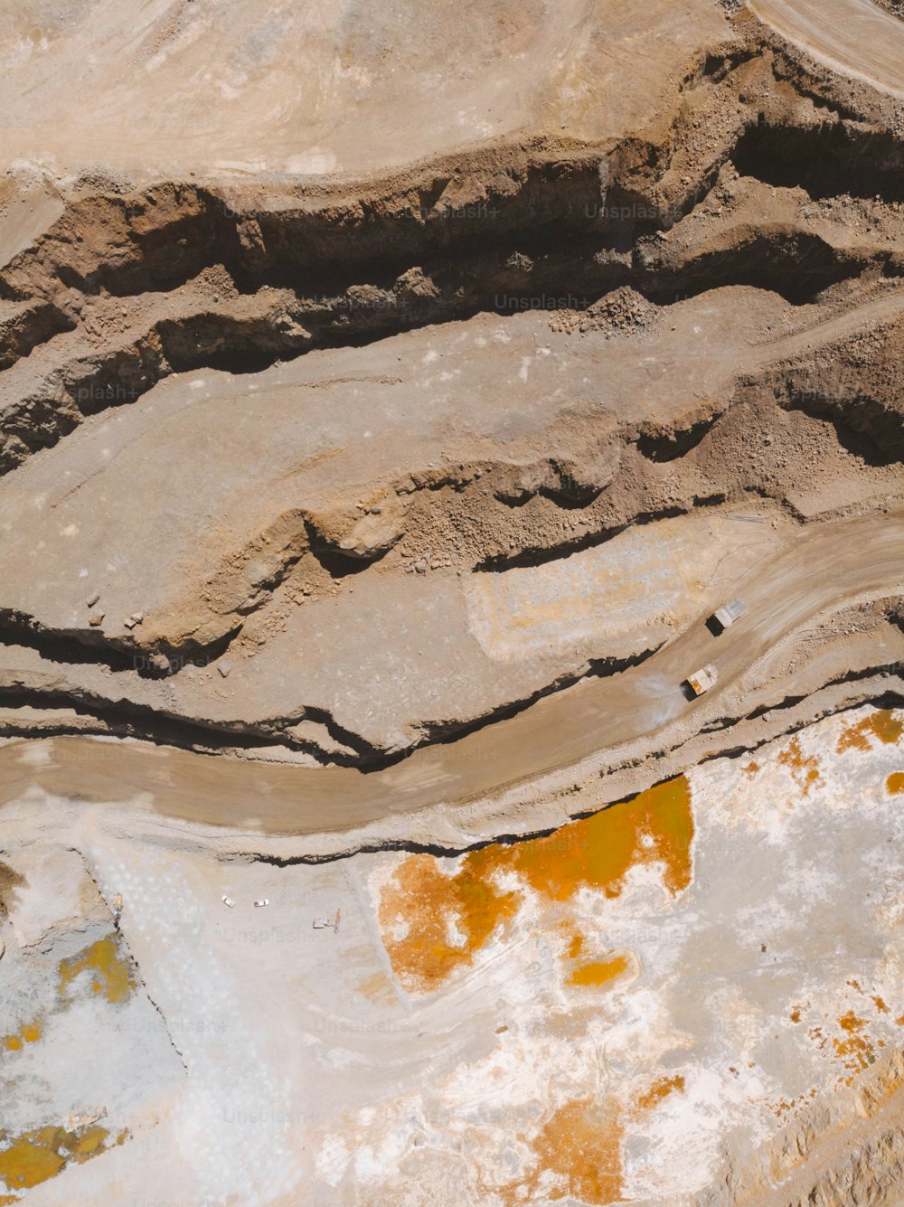 a bird's eye view of a desert landscape