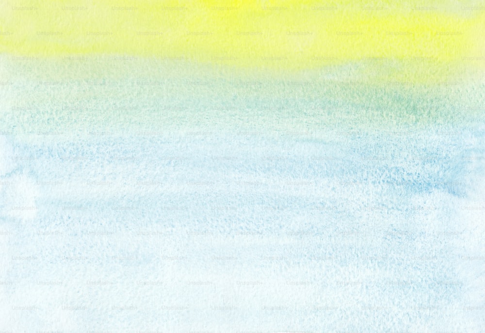 une peinture d’un ciel jaune et bleu