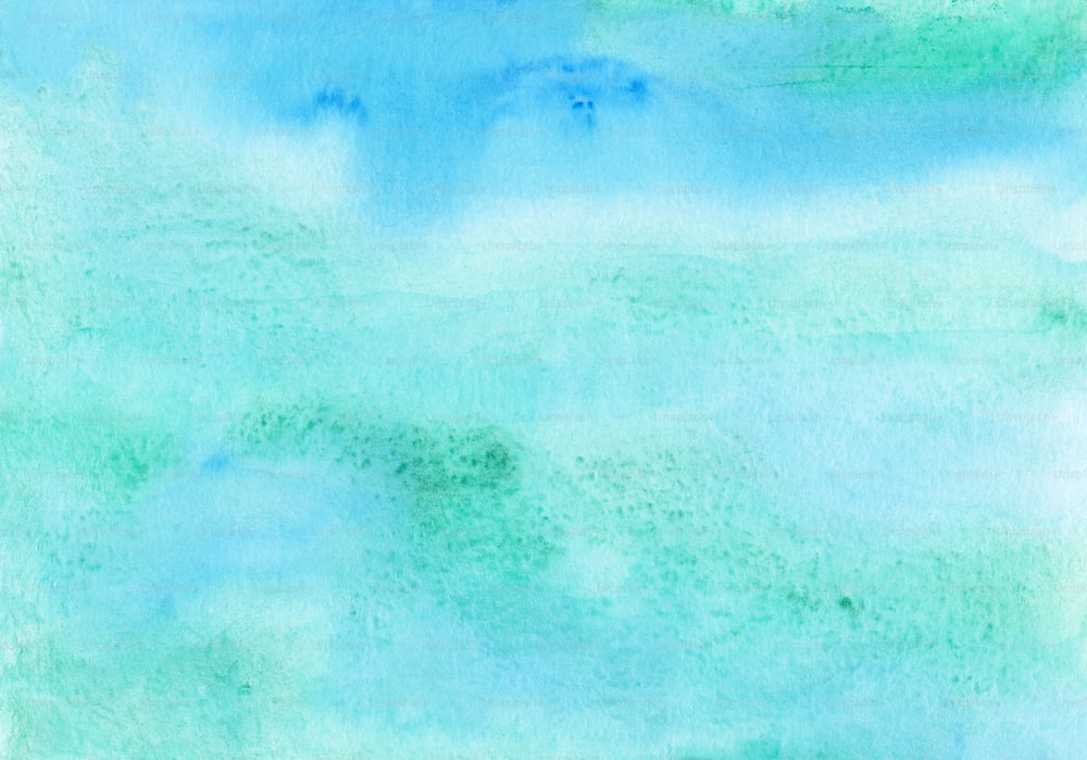 a watercolor painting of a blue sky and clouds