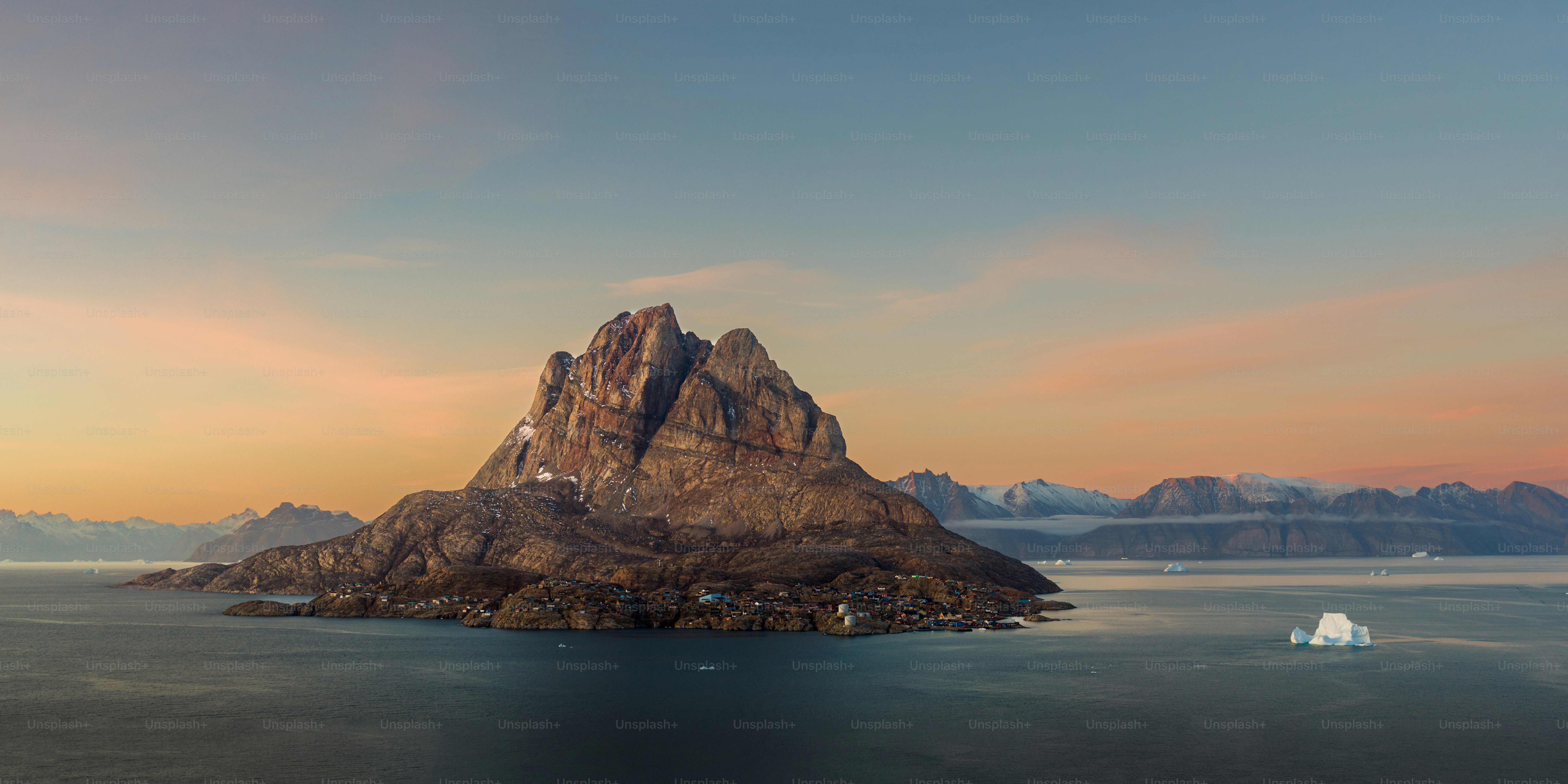 an island in the middle of a body of water