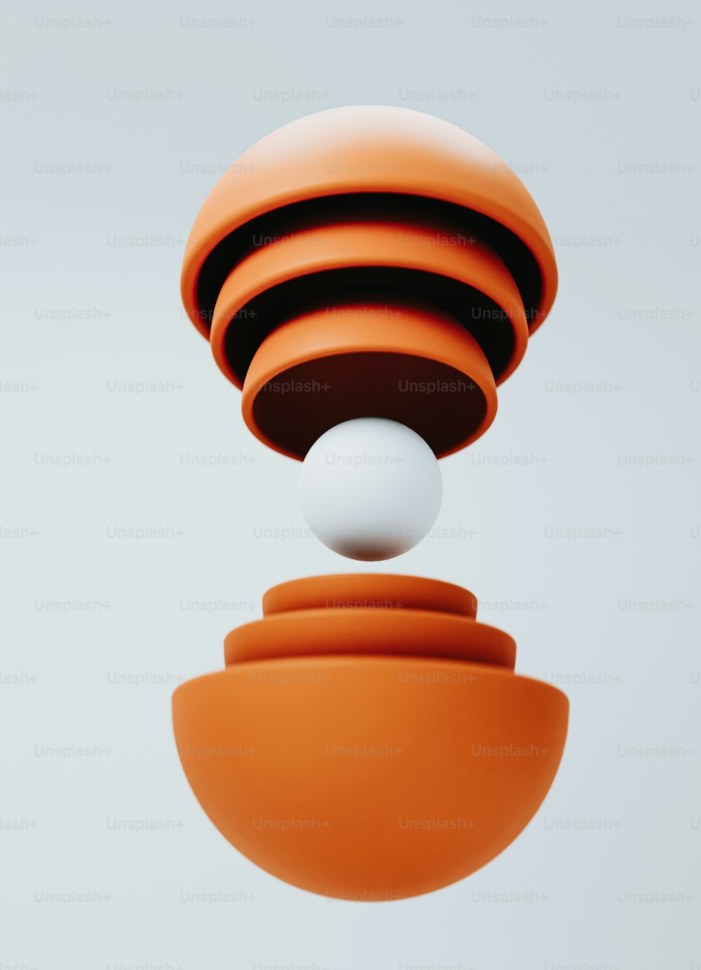 an orange and white object floating in the air