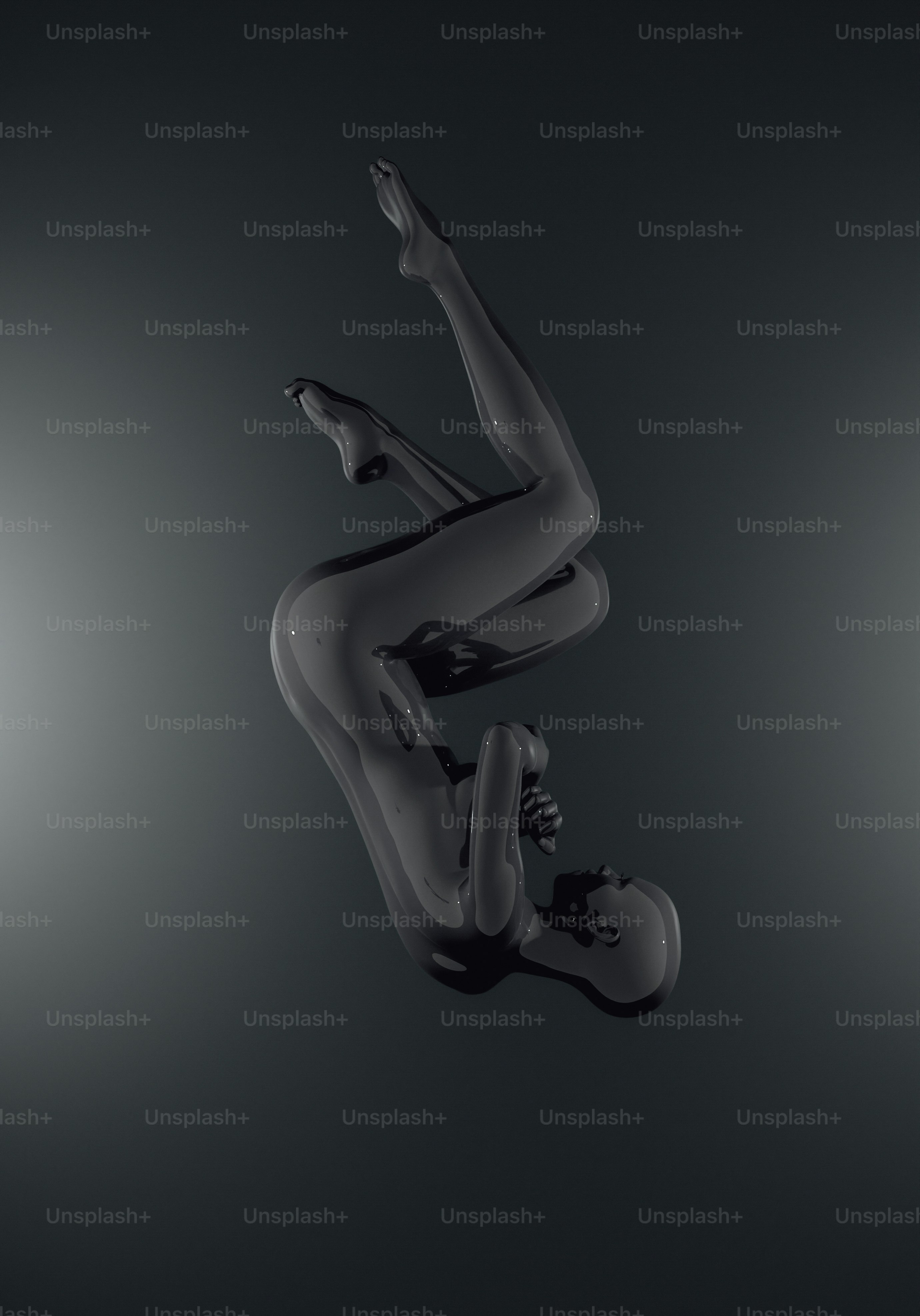 a black and white photo of a person floating in the air