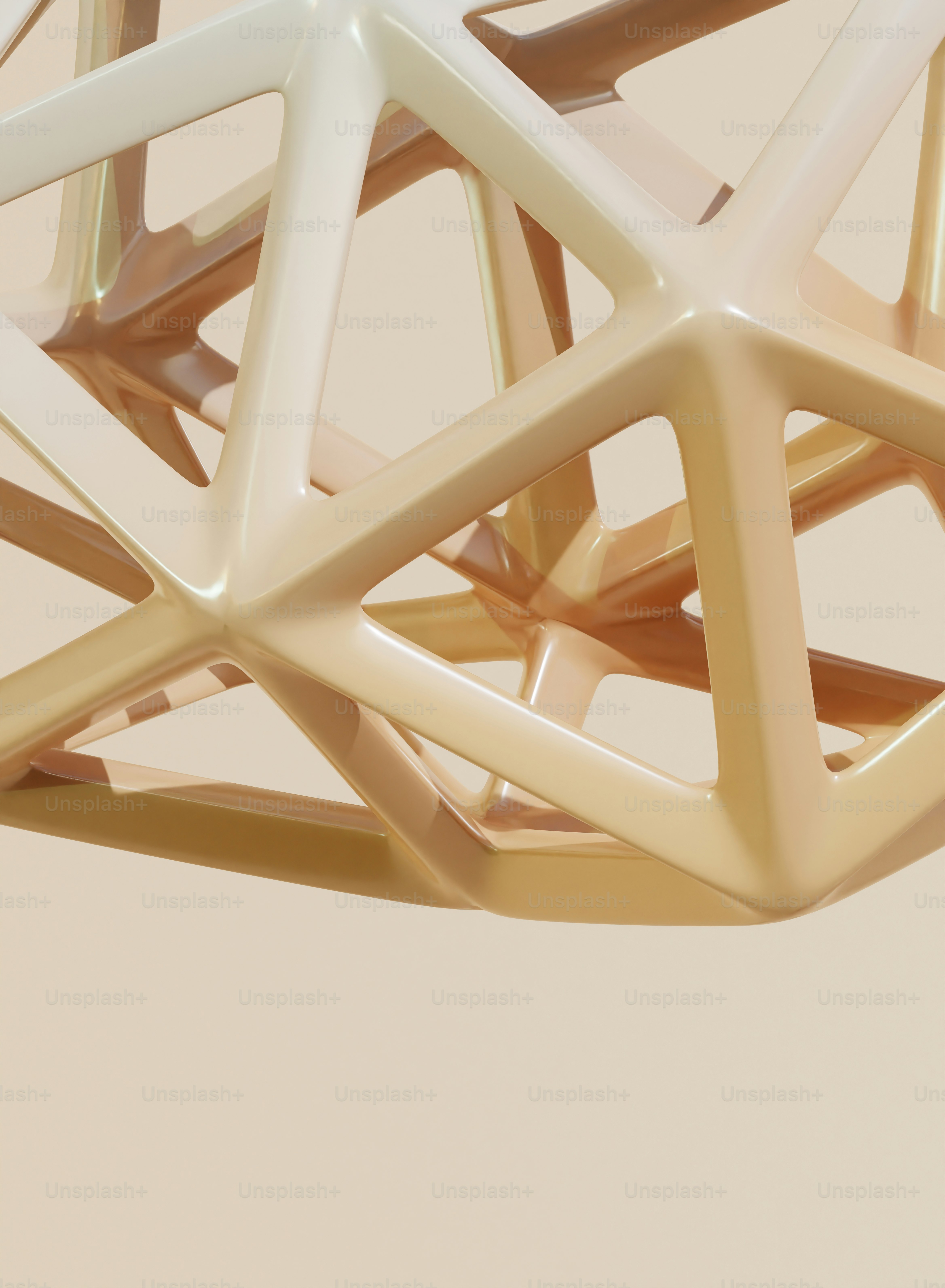 a close up of a white and gold object