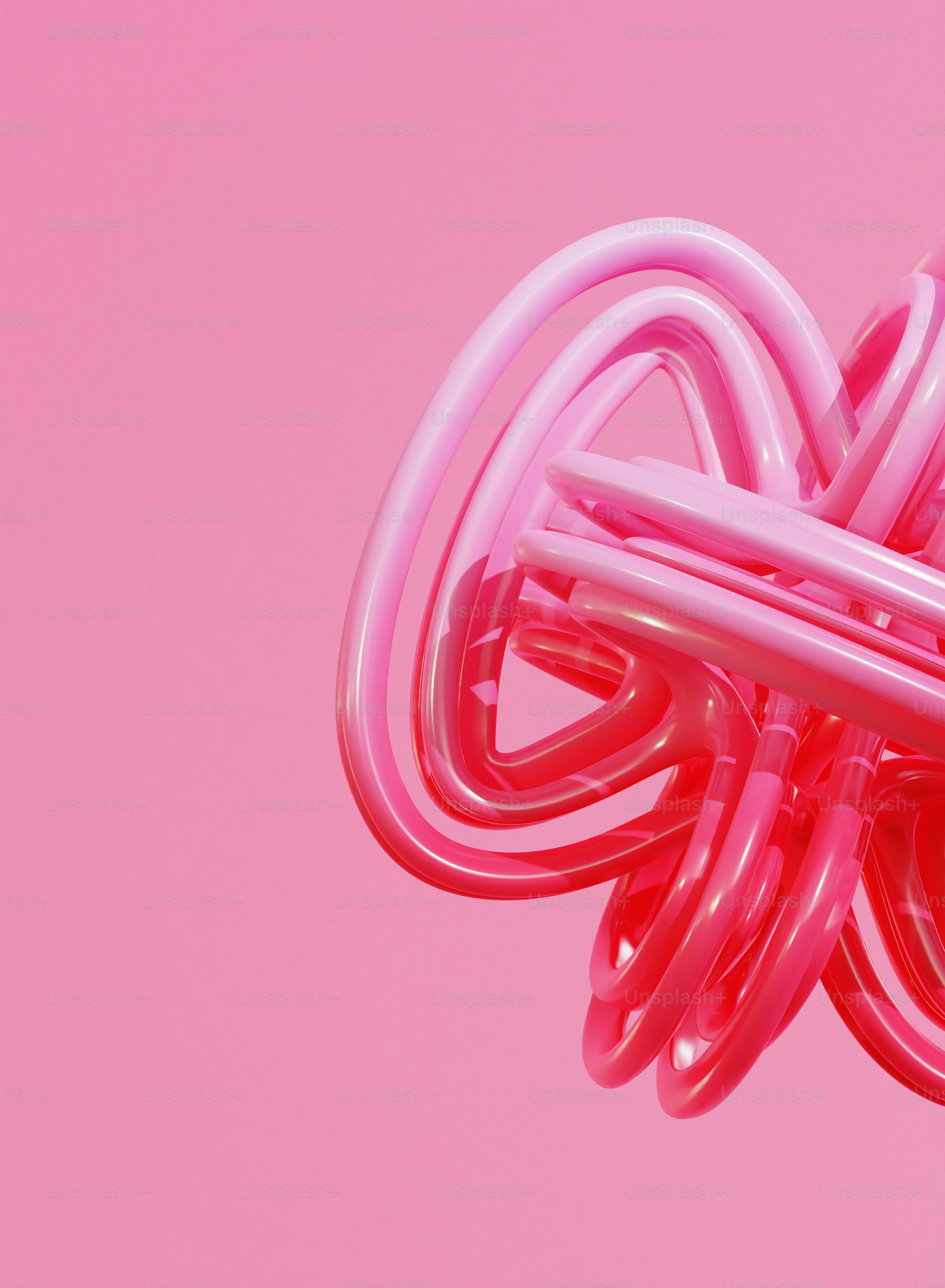 Eine Nahaufnahme eines rosafarbenen Objekts in der Luft