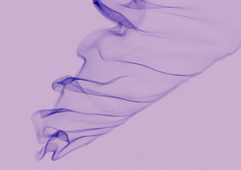 Un primer plano de un objeto púrpura con un fondo blanco