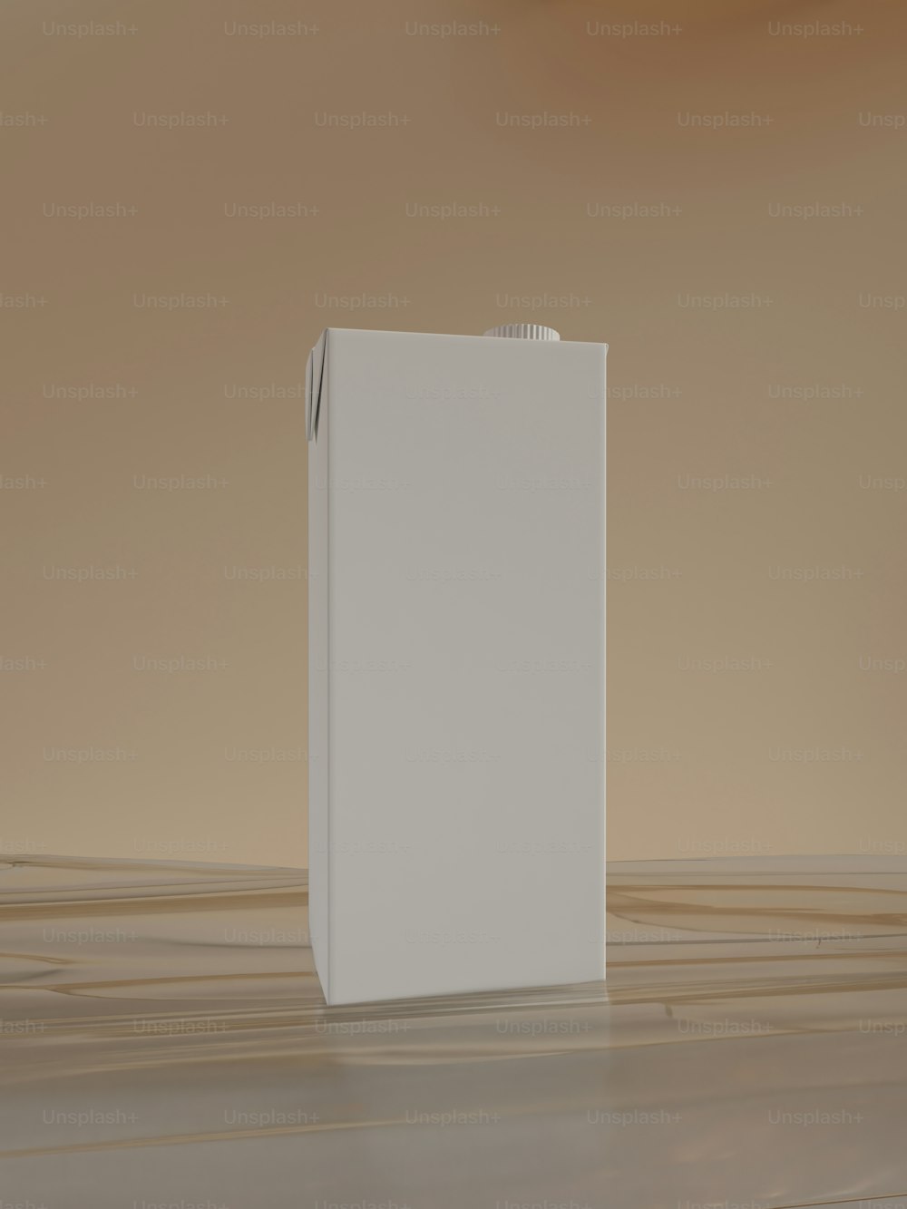 uma caixa branca sentada em cima de um piso de madeira