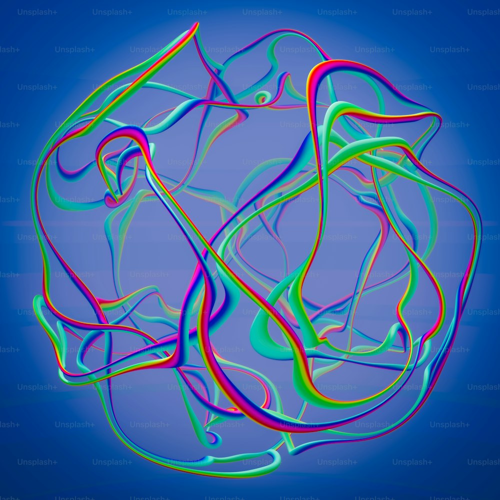 ein computergeneriertes Bild einer Spirale aus farbigen Linien