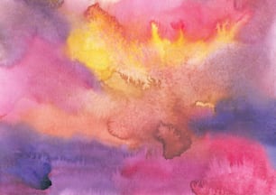 a painting of a multicolored sky with clouds