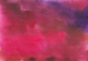 a painting of pink and purple clouds in the sky
