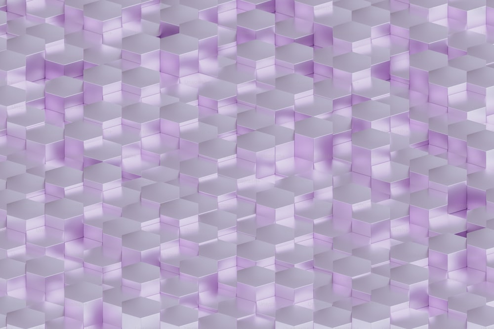 紫と白の抽象的背景に立方体