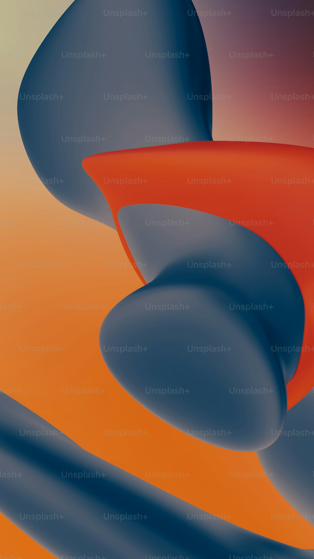 an abstract image of a red and blue object