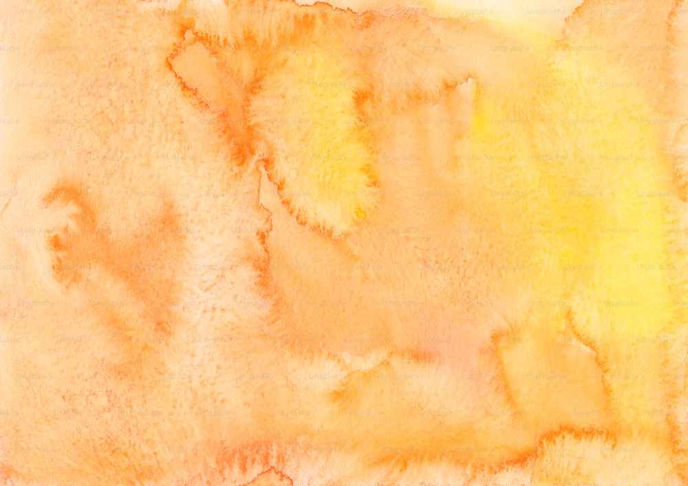 a painting of yellow and brown colors on a white background