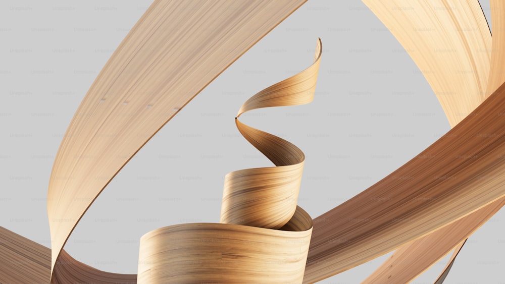 a curved wooden object is shown in this image