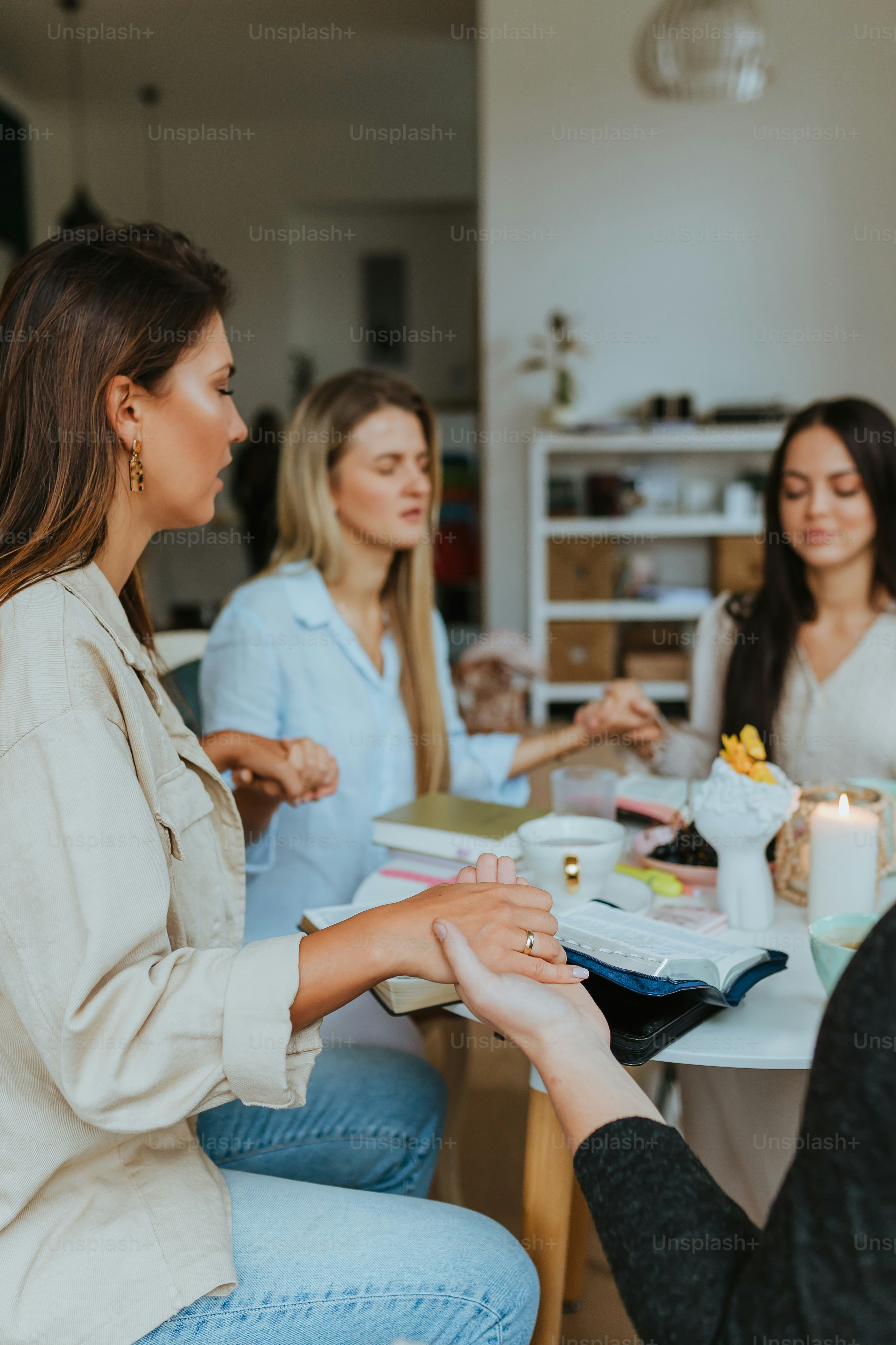A group of women having a discussion photo – Prayer circle Image on ...