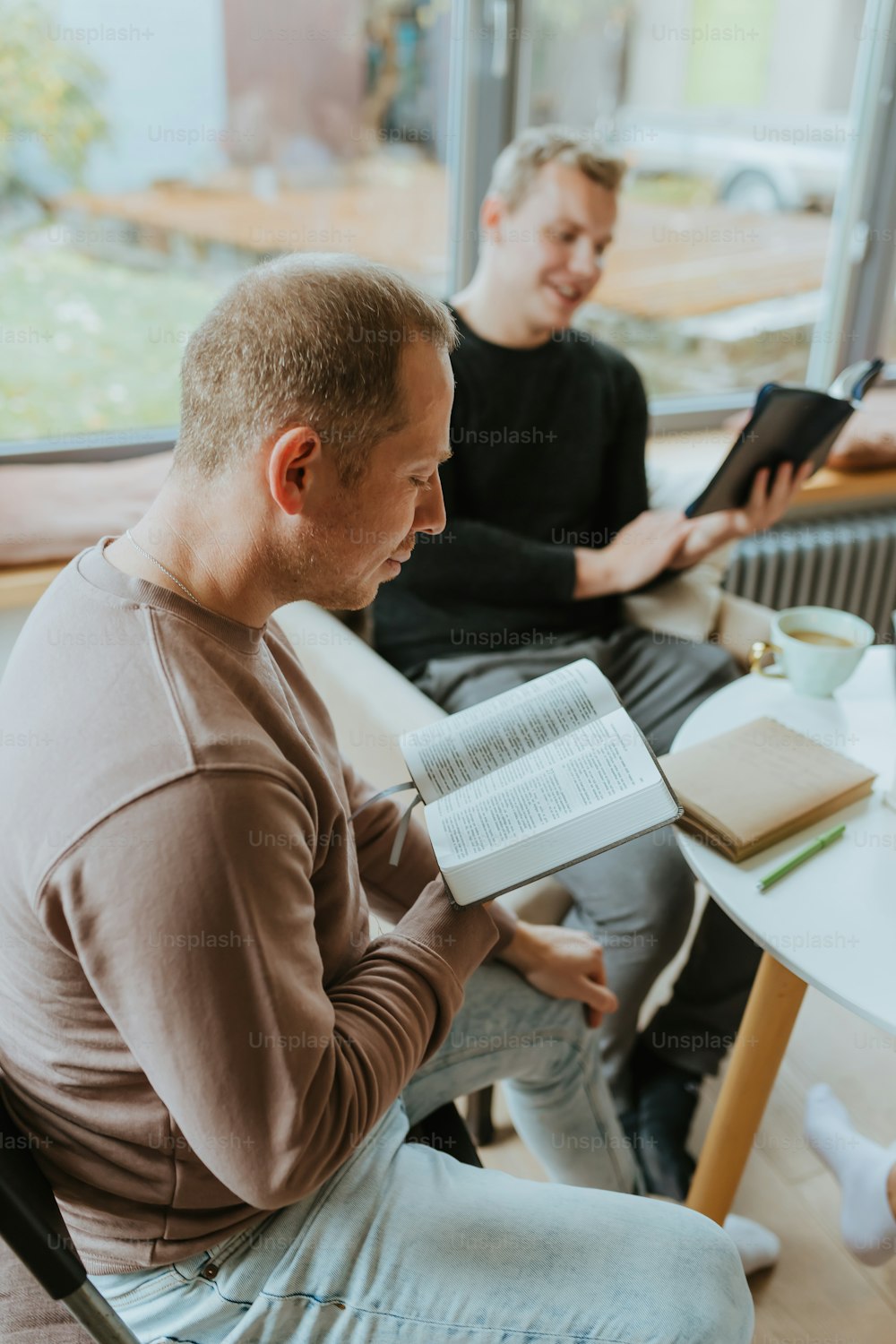 a person reading a book