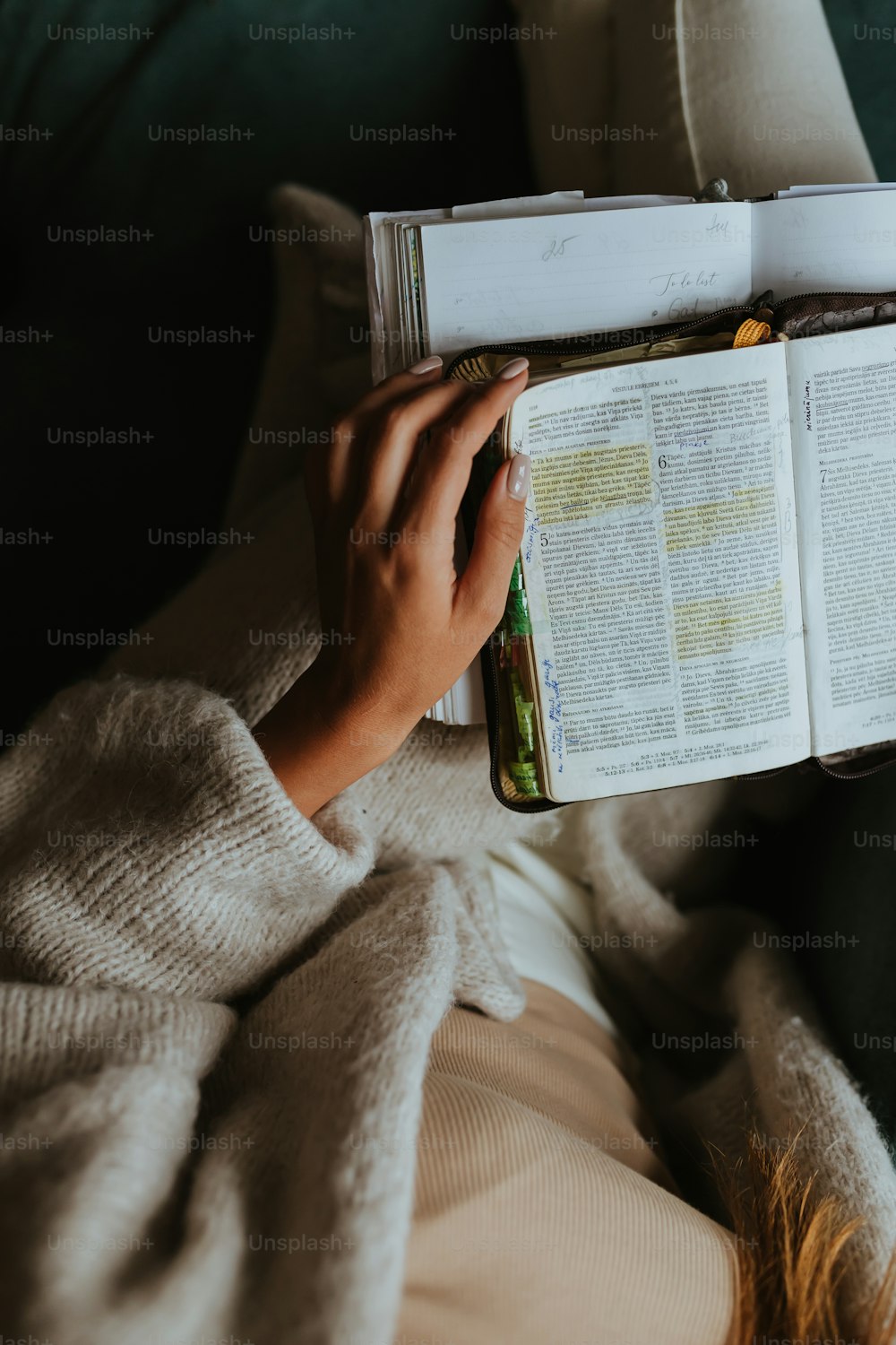 a person reading a book