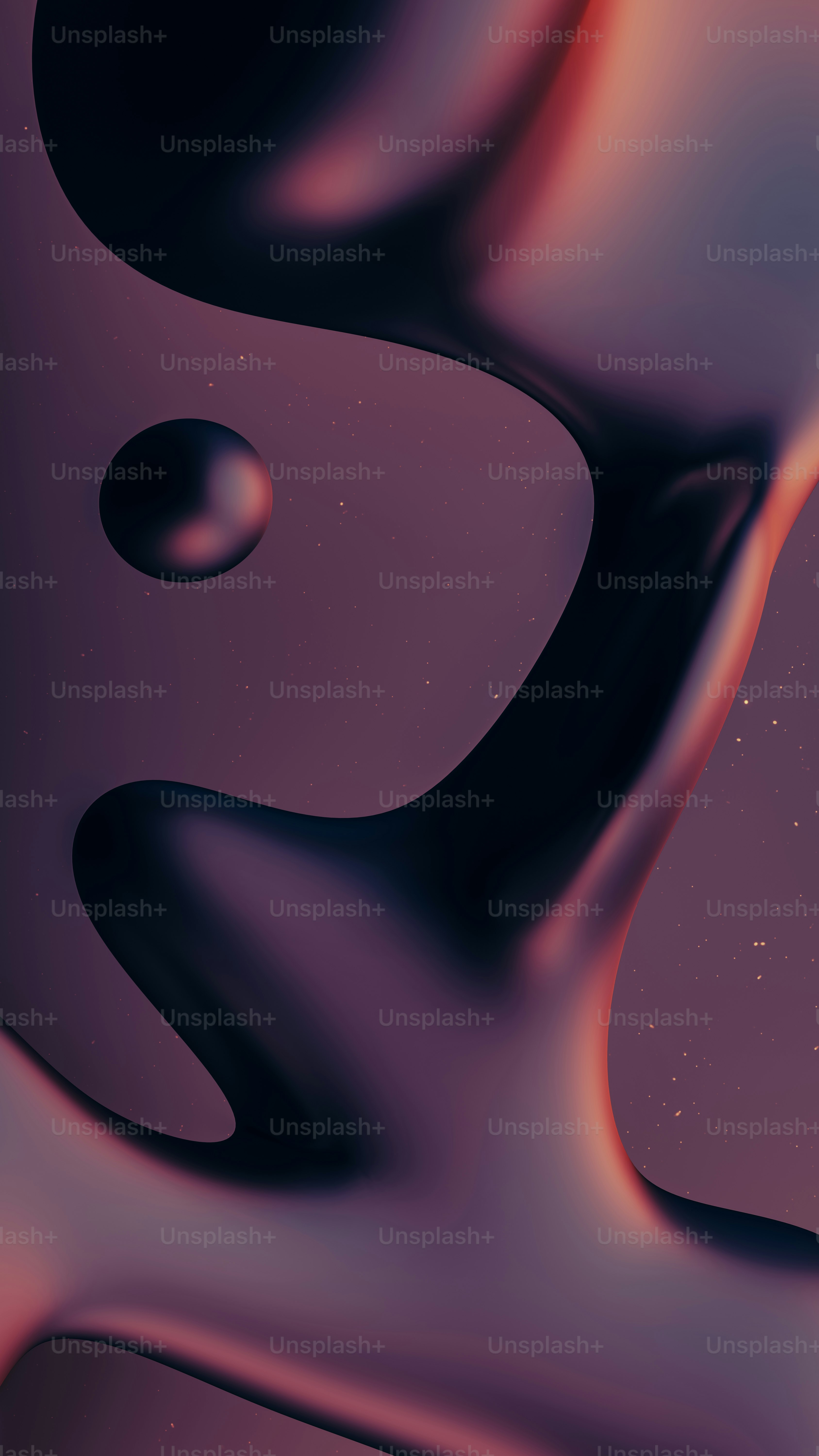 A purple and black background with a swirl photo – 3d render Image on ...