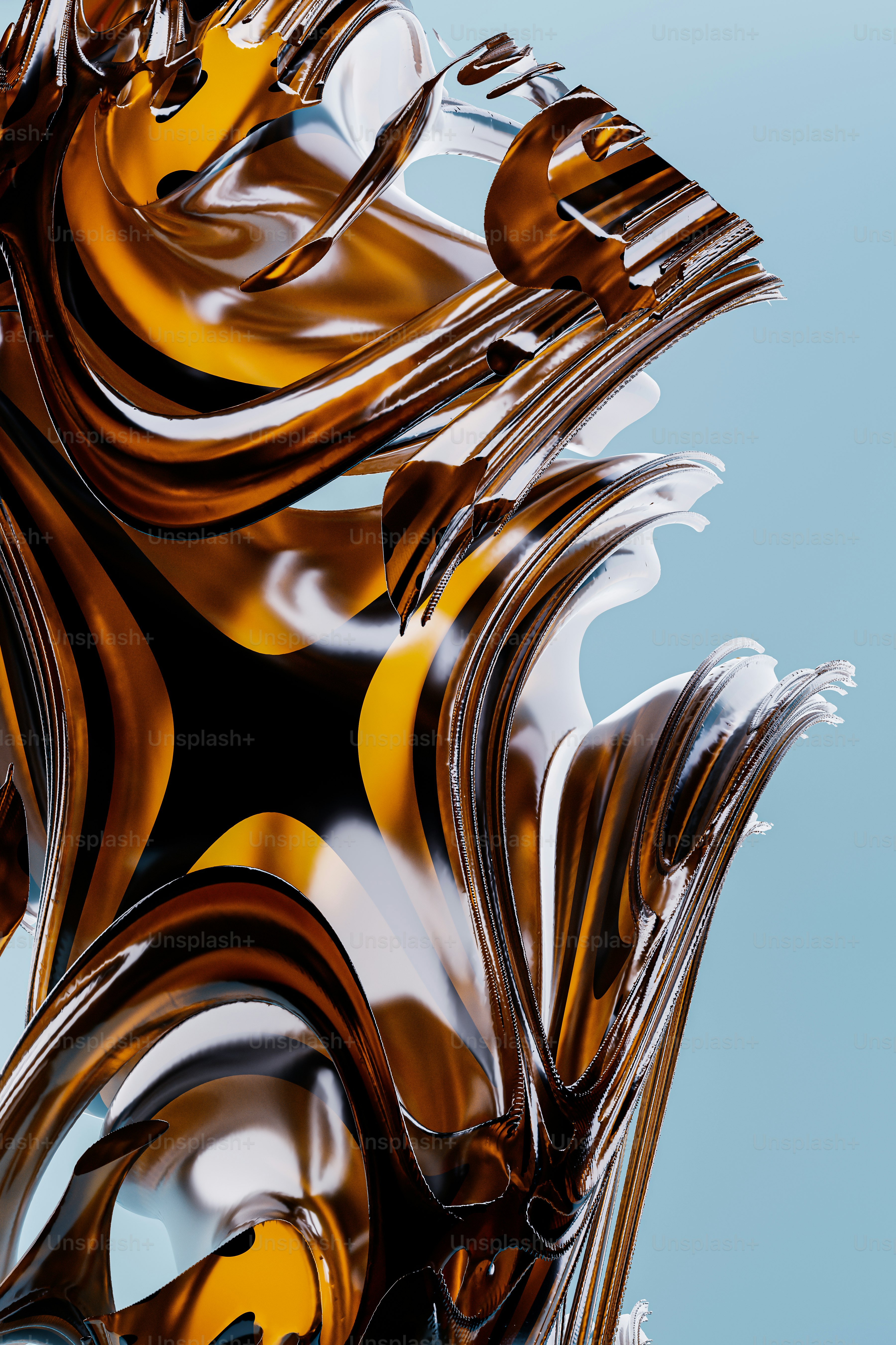 a close up of an abstract design on a blue background