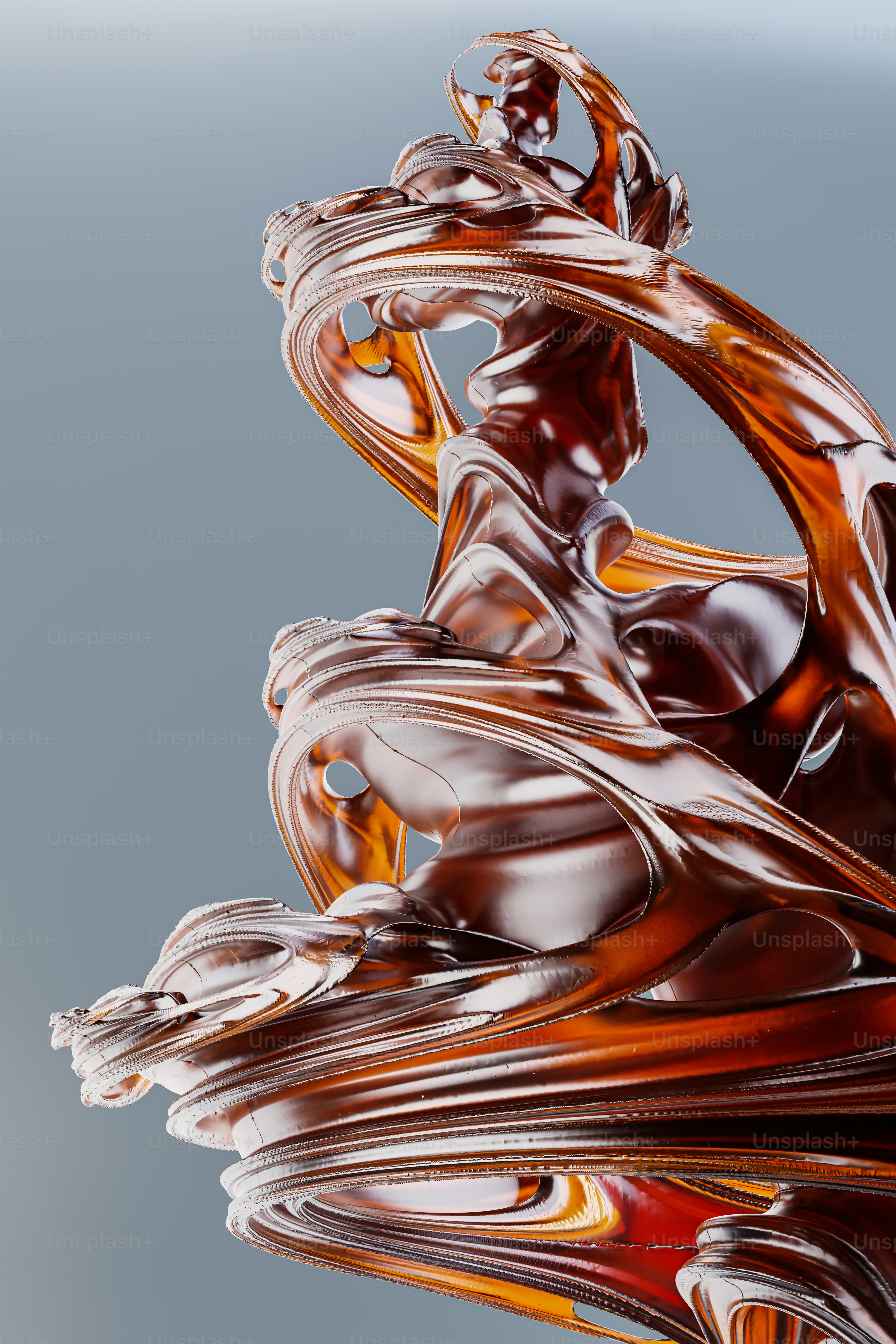 a glass sculpture of a woman with flowing hair