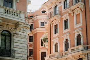 a row of buildings with balconies and balconies