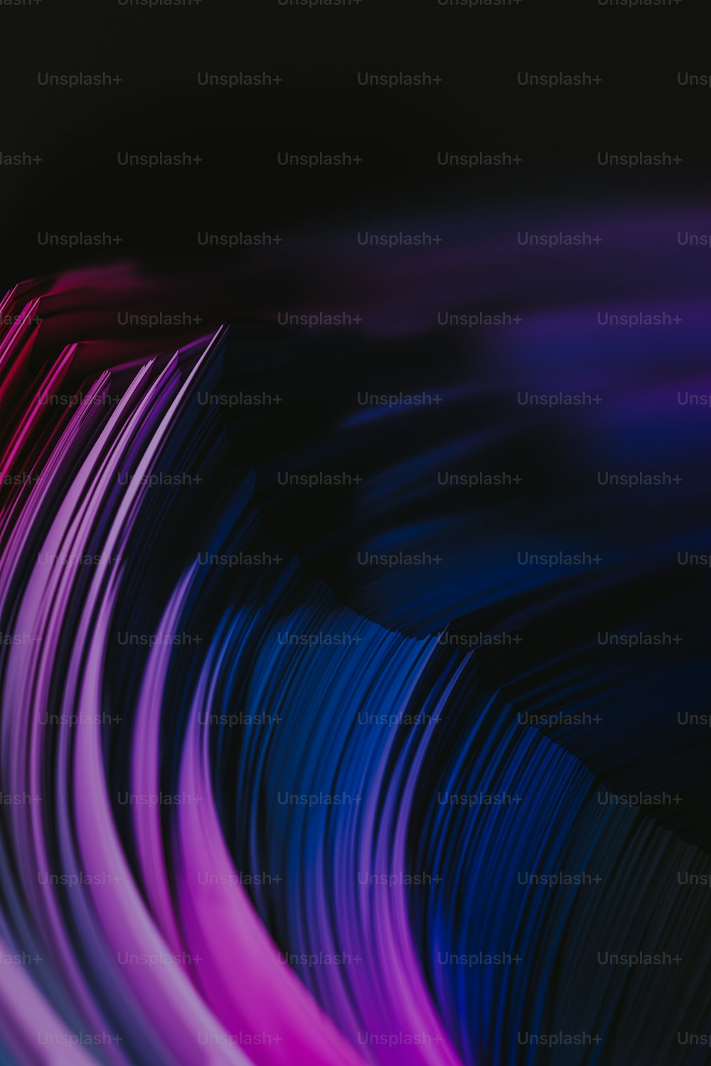 un fondo negro con líneas púrpuras y azules