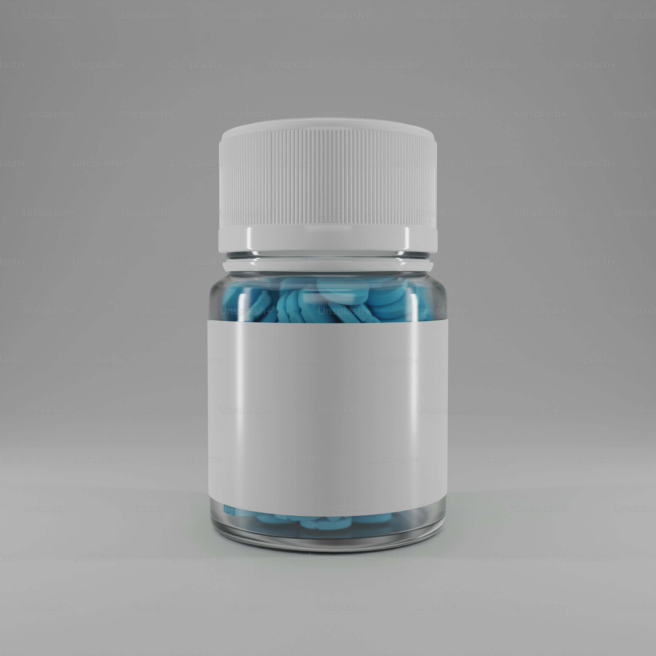 3D Rendering Medicine Bottle With Blank Label