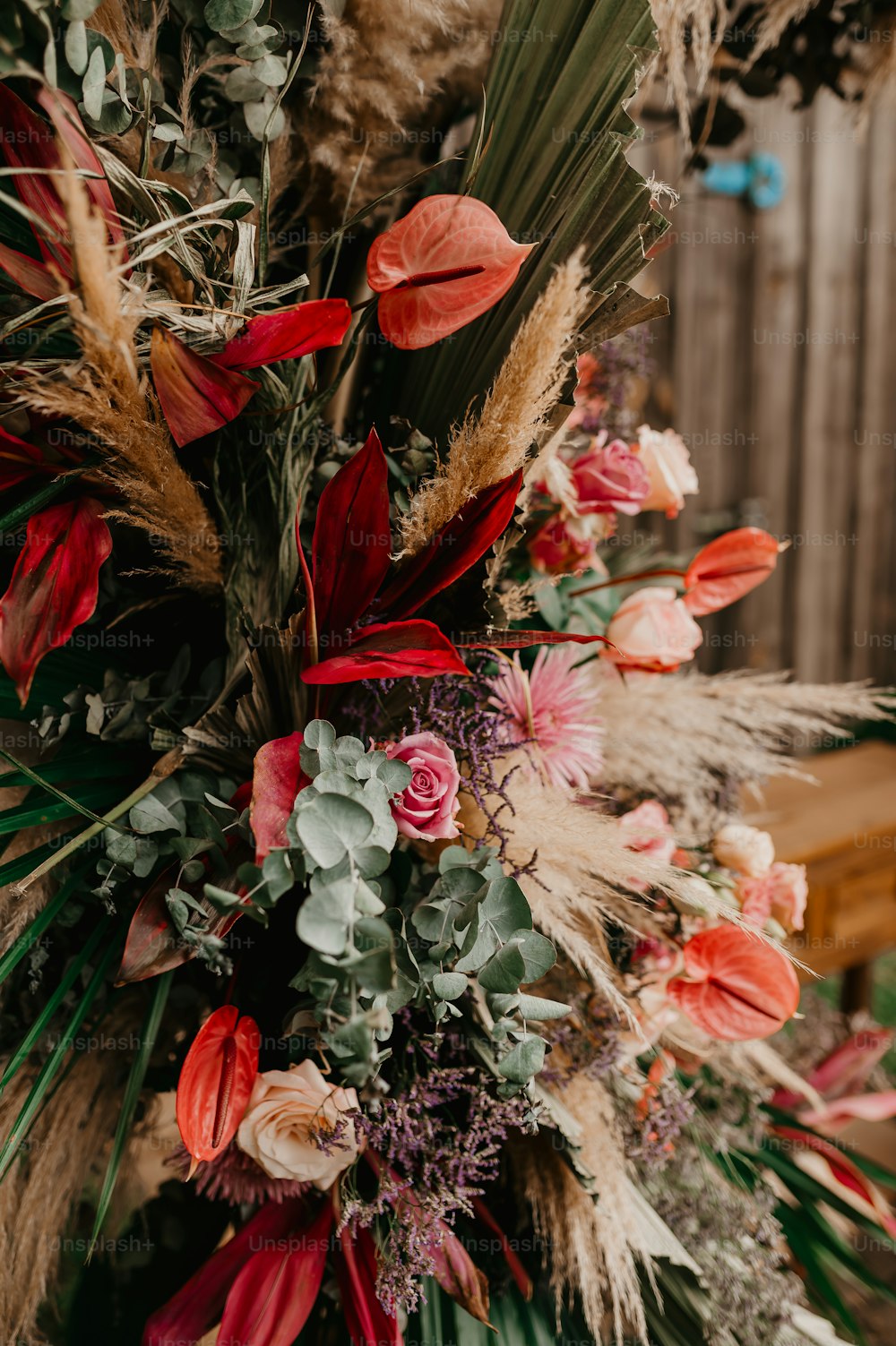 a bunch of flowers that are on a table