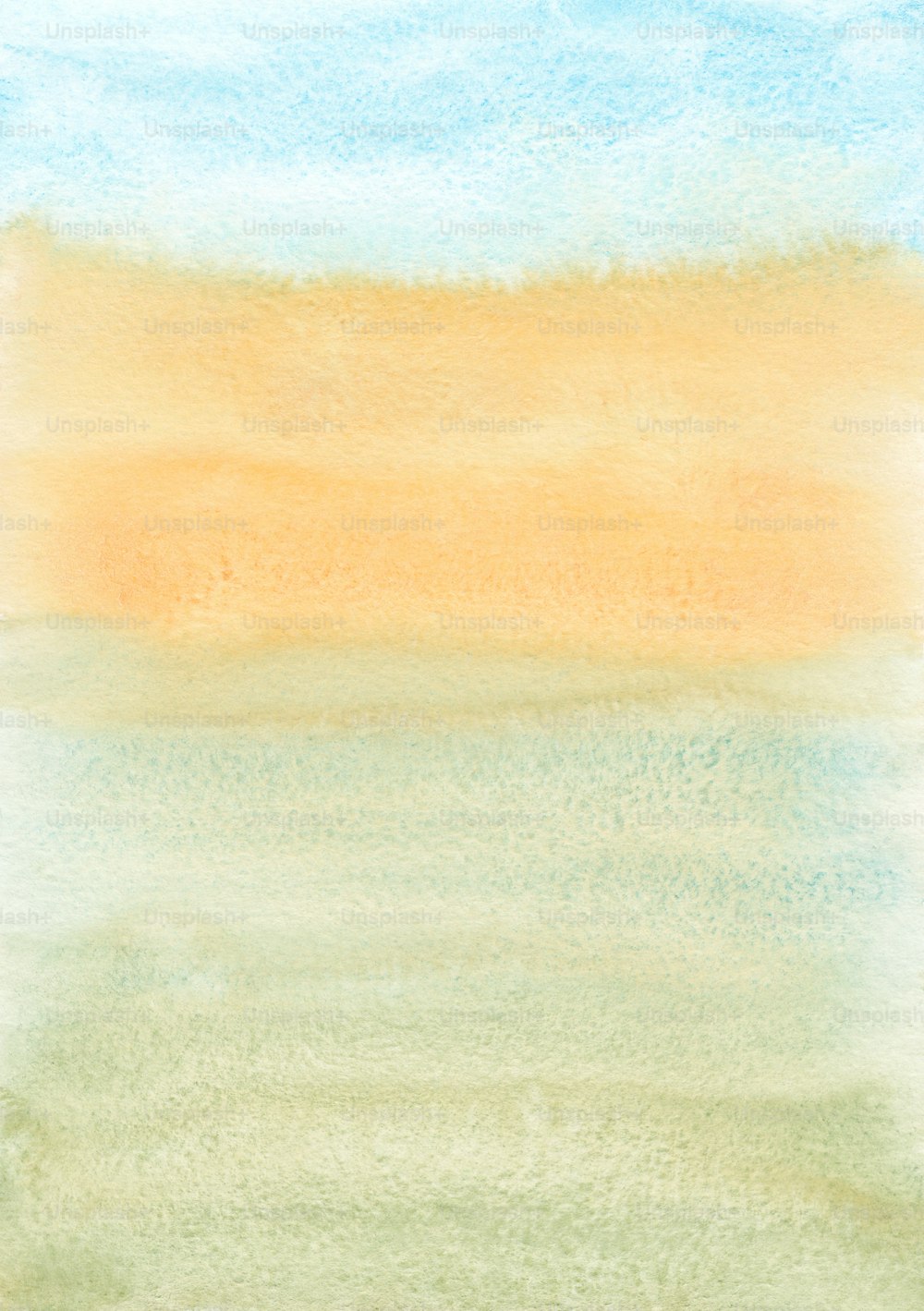 Una pintura de un cielo amarillo y azul
