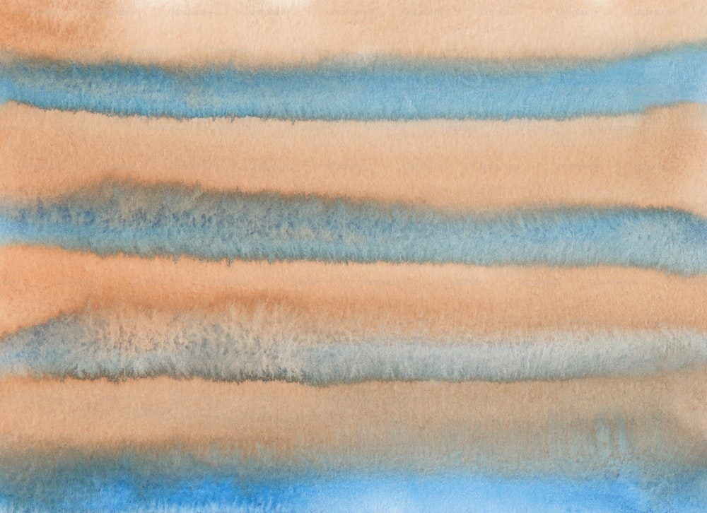 a painting of blue and tan colors on a white background