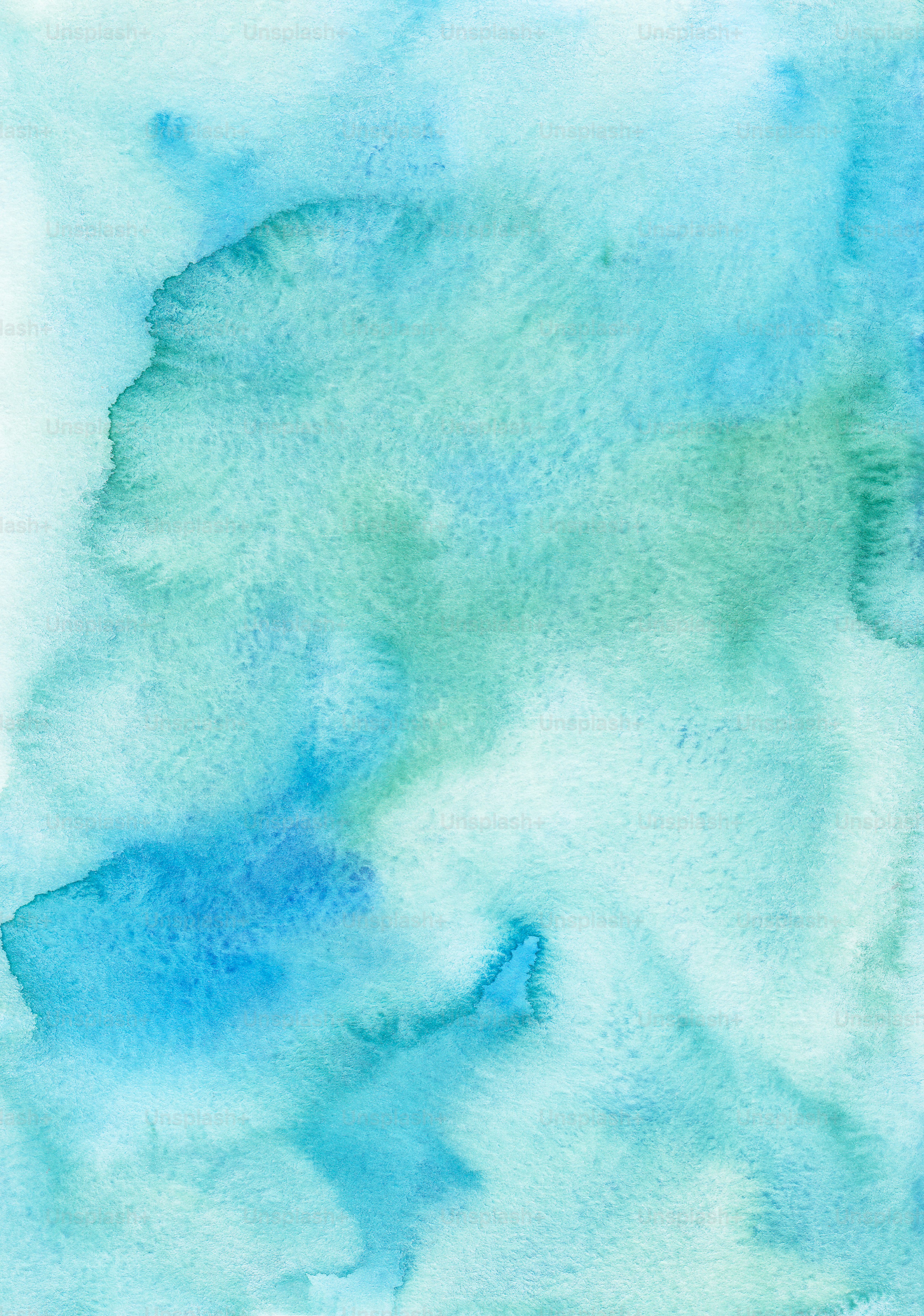 un dipinto di acquerello blu e verde