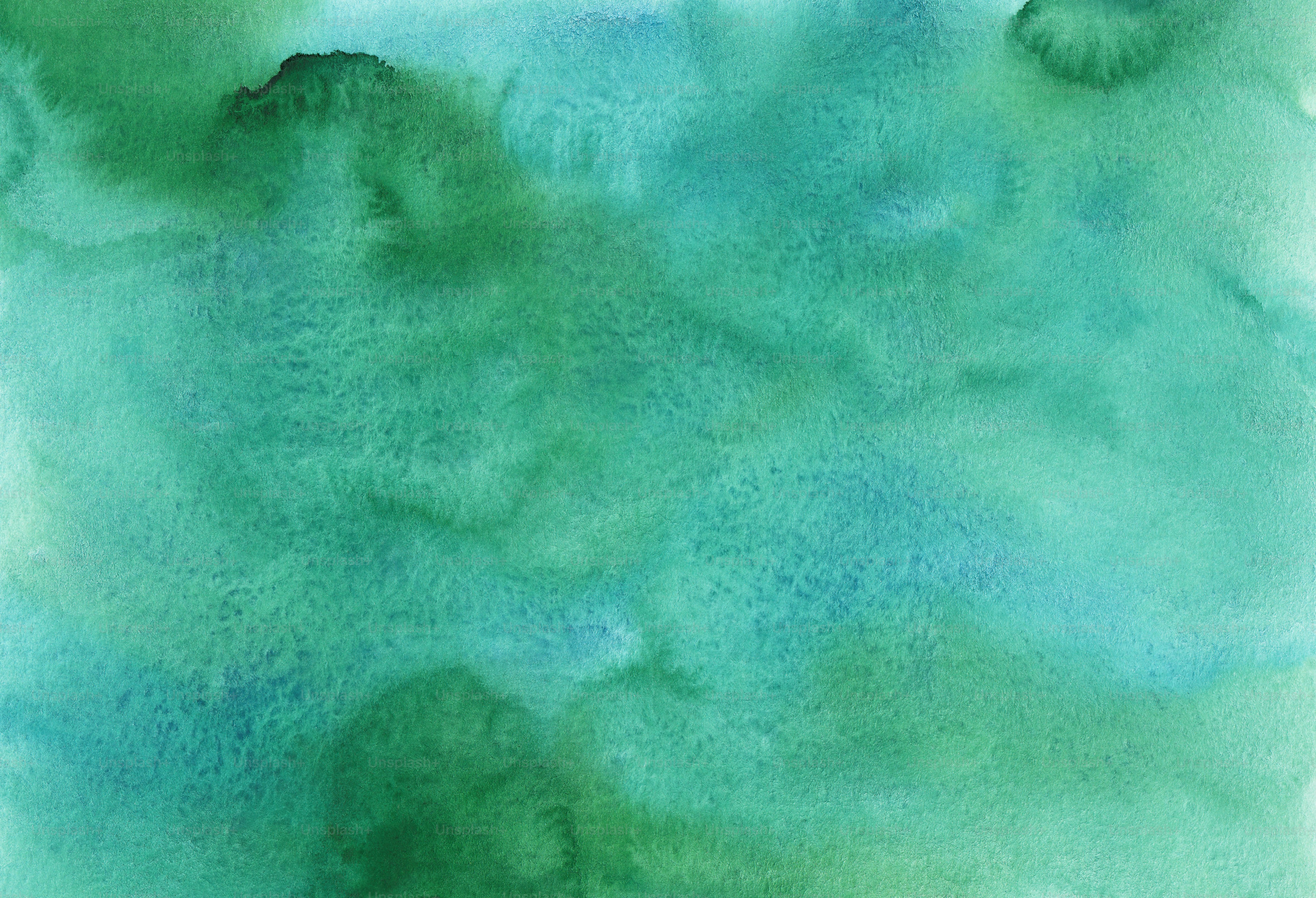 un dipinto ad acquerello di verde e blu