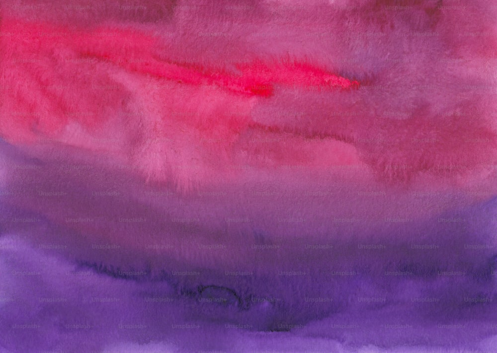 une peinture d’un ciel rouge et violet